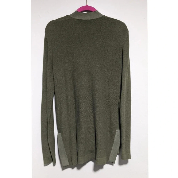 Gretchen Scott Grosgrain Heaven Hi-Lo Cardigan in Olive - Picture 8 of 8